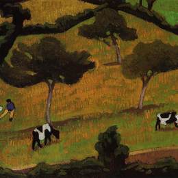 《草地上的母牛》罗杰·德·拉·弗雷纳耶(Roger de La Fresnaye)高清作品欣赏
