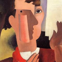 《戴红头巾的男人》罗杰·德·拉·弗雷纳耶(Roger de La Fresnaye)高清作品欣赏