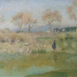《牧羊人的风景，罗马玛德拉别墅附近》罗杰·弗莱(Roger Fry)高清作品欣赏