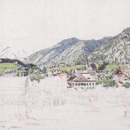 《伊施的视图》鲁道夫·冯阿尔特(Rudolf von Alt)高清作品欣赏