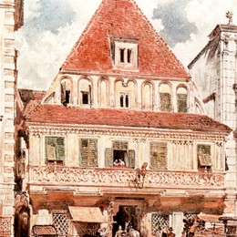 鲁道夫·冯阿尔特(Rudolf von Alt)高清作品:Watercolour of Steyr Bummerlhaus