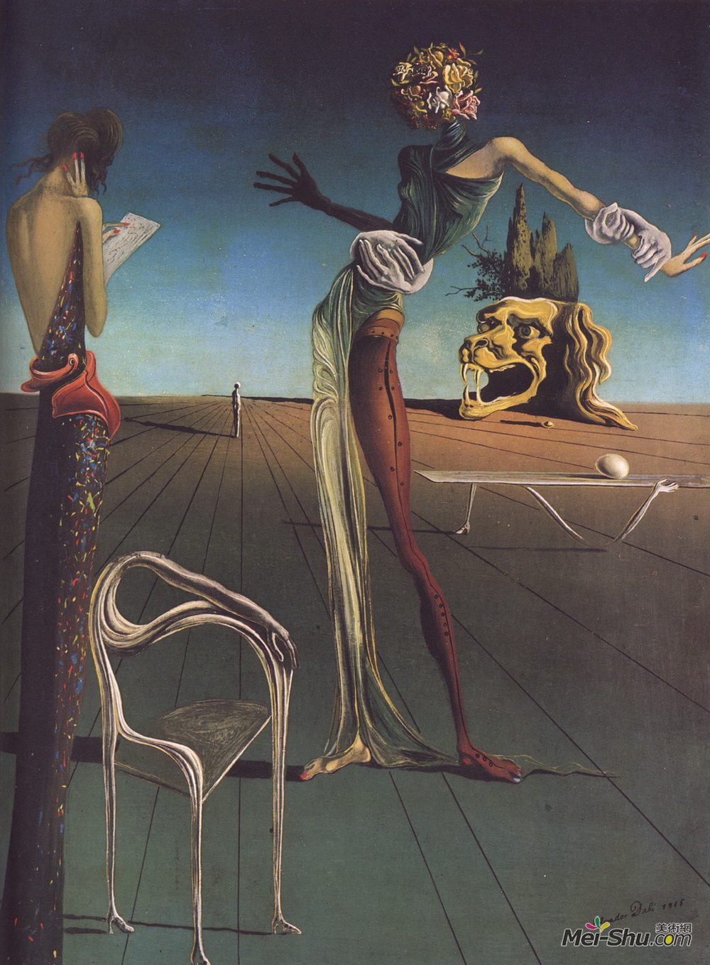 《玫瑰花头的女人》萨尔瓦多·达利(salvador dali)高清作品欣赏