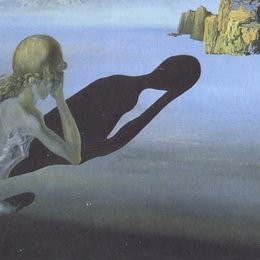 《悔恨，或狮身人面像埋在沙子里》萨尔瓦多·达利(Salvador Dali)高清作品欣赏