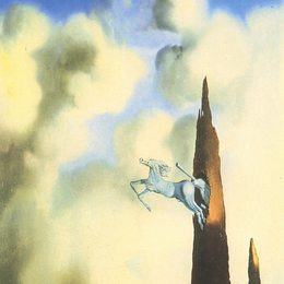 《柏树的早熟骨化》萨尔瓦多·达利(Salvador Dali)高清作品欣赏