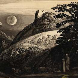 《收获的月亮。“田园风光”1832画》塞缪尔·帕默(Samuel Palmer)高清作品欣赏