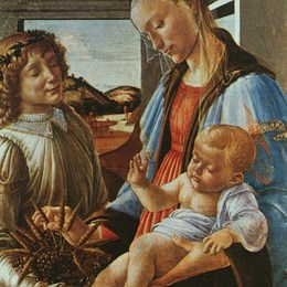 《麦当娜和儿童与天使》山德罗·波提切利(Sandro Botticelli)高清作品欣赏