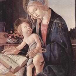 《书中的圣母玛利亚》山德罗·波提切利(Sandro Botticelli)高清作品欣赏