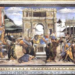 《可拉，大坍和亚比兰的惩罚》山德罗·波提切利(Sandro Botticelli)高清作品欣赏