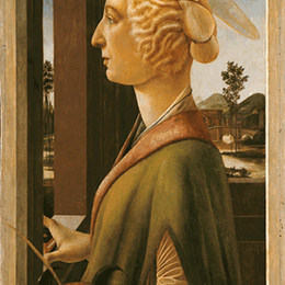 山德罗·波提切利(Sandro Botticelli)高清作品:Woman with attributes of Saint Catherine, so called Catherin