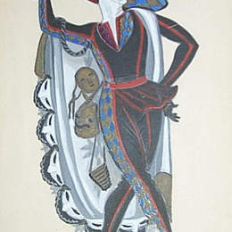 谢尔盖苏迪金(Serge Sudeikin)高清作品:Costume design for &amp;ampquotVenetian madmen&amp;ampquot - Har