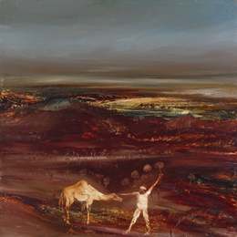 《骆驼与人物》西德尼·诺兰(Sidney Nolan)高清作品欣赏