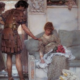 《无声的问候》劳伦斯·阿尔玛-塔德玛(Sir Lawrence Alma-Tadema)高清作品欣赏