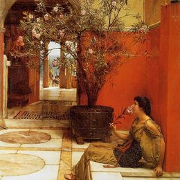 《夹竹桃》劳伦斯·阿尔玛-塔德玛(Sir Lawrence Alma-Tadema)高清作品欣赏