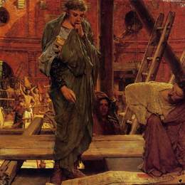 《在古罗马建筑》劳伦斯·阿尔玛-塔德玛(Sir Lawrence Alma-Tadema)高清作品欣赏