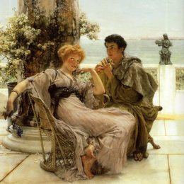 《求婚求婚》劳伦斯·阿尔玛-塔德玛(Sir Lawrence Alma-Tadema)高清作品欣赏