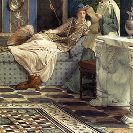 《从缺席的人》劳伦斯·阿尔玛-塔德玛(Sir Lawrence Alma-Tadema)高清作品欣赏