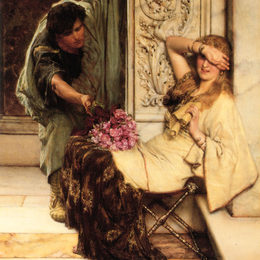 《害羞的》劳伦斯·阿尔玛-塔德玛(Sir Lawrence Alma-Tadema)高清作品欣赏