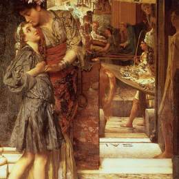 《离别之吻》劳伦斯·阿尔玛-塔德玛(Sir Lawrence Alma-Tadema)高清作品欣赏