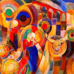 《米尼奥市场》索妮娅·德劳内(Sonia Delaunay)高清作品欣赏