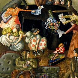 《在钢琴上》斯坦利·斯宾塞(Stanley Spencer)高清作品欣赏