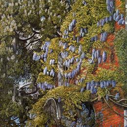 《恩格尔菲尔德的紫藤》斯坦利·斯宾塞(Stanley Spencer)高清作品欣赏