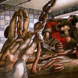 《香肠店》斯坦利·斯宾塞(Stanley Spencer)高清作品欣赏