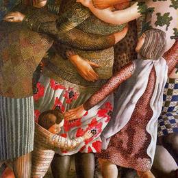 《希尔达欢迎》斯坦利·斯宾塞(Stanley Spencer)高清作品欣赏