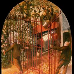 《抵达博福特医院的伤员护卫队》斯坦利·斯宾塞(Stanley Spencer)高清作品欣赏