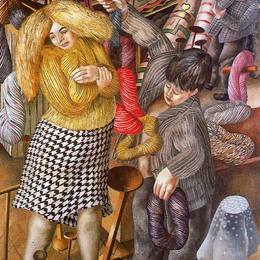 《羊毛店》斯坦利·斯宾塞(Stanley Spencer)高清作品欣赏