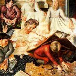 《村民与圣人》斯坦利·斯宾塞(Stanley Spencer)高清作品欣赏