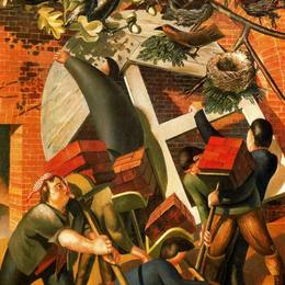 《建筑工人》斯坦利·斯宾塞(Stanley Spencer)高清作品欣赏