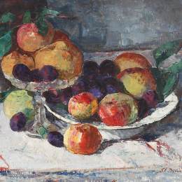 《有成熟水果的静物》斯特凡-迪米特雷斯库(Stefan Dimitrescu)高清作品欣赏
