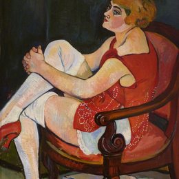 《穿白丝袜的女人》苏珊娜·瓦拉东(Suzanne Valadon)高清作品欣赏