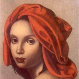 《橙色头巾》塔玛拉·德·蓝碧嘉(Tamara de Lempicka)高清作品欣赏