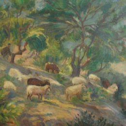 《斜坡上的绵羊》塔利亚弗洛拉 - 卡拉维亚(Thalia Flora-Karavia)高清作品欣赏
