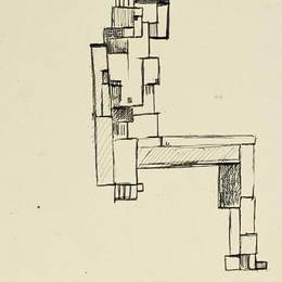 《头上戴着手的女性裸体》特奥·凡·杜斯伯格(Theo van Doesburg)高清作品欣赏