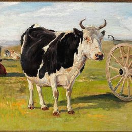 《黑白相间的奶牛》西奥多·菲利普森(Theodor Philipsen)高清作品欣赏