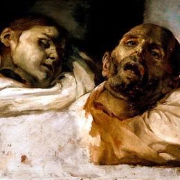 《酷刑受害者首领（为美杜莎木筏研究）》泰奥多尔·席里柯(Theodore Gericault)高清作品欣赏