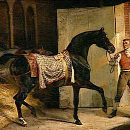 《马离开马厩》泰奥多尔·席里柯(Theodore Gericault)高清作品欣赏