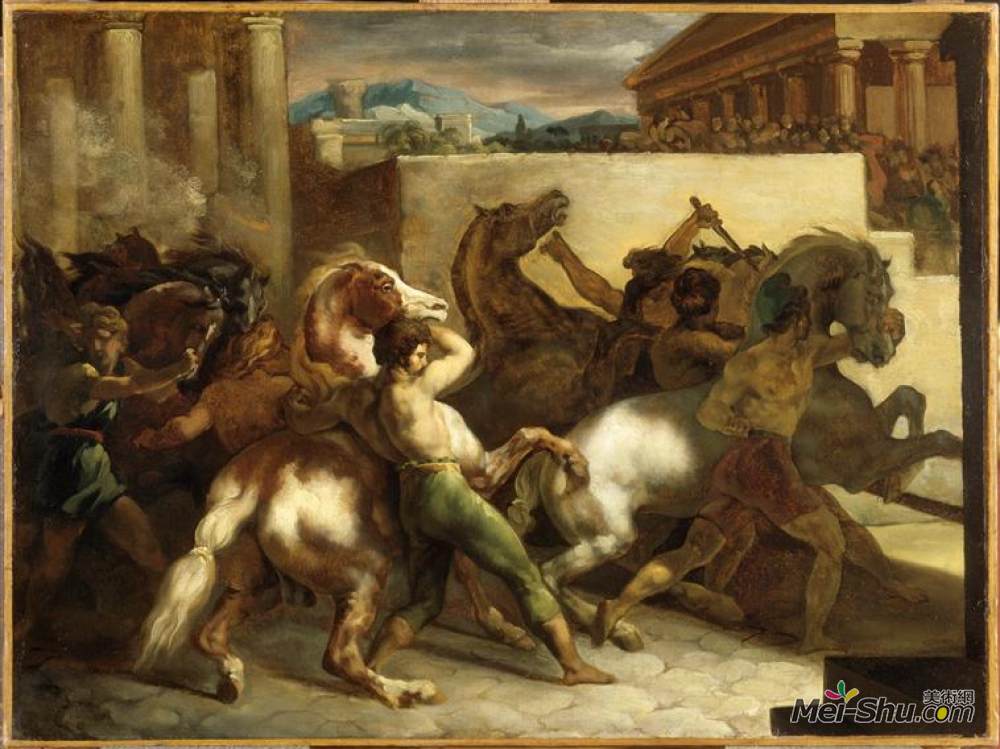 罗马的野马赛跑泰奥多尔席里柯theodoregericault高清作品欣赏