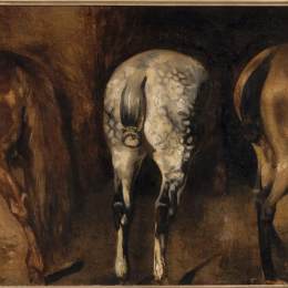 《三匹马的臀部》泰奥多尔·席里柯(Theodore Gericault)高清作品欣赏