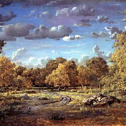 西奥多·卢索(Theodore Rousseau)高清作品:Glade of the Reine Blanche in the Fontainebleau Forest