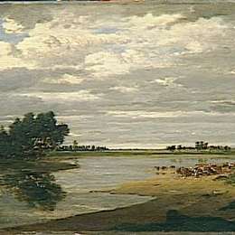 《维伦纽夫街和塞纳河的塞纳河》西奥多·卢索(Theodore Rousseau)高清作品欣赏