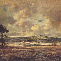 西奥多·卢索(Theodore Rousseau)高清作品:View of the plain of Montmartre X effect of storm