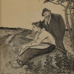 《夫妻》索菲尔·史坦林(Theophile Steinlen)高清作品欣赏