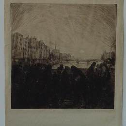 《夕阳裁切不正的影响》索菲尔·史坦林(Theophile Steinlen)高清作品欣赏