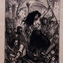 《路障》索菲尔·史坦林(Theophile Steinlen)高清作品欣赏