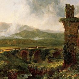 《蒂沃丽花园附近的景色（早晨）》托马斯·科尔(Thomas Cole)高清作品欣赏