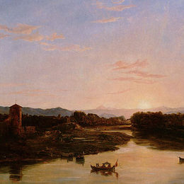 《亚诺河的日落》托马斯·科尔(Thomas Cole)高清作品欣赏