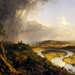 《奥克斯博（北安普敦附近的康涅狄格河）》托马斯·科尔(Thomas Cole)高清作品欣赏